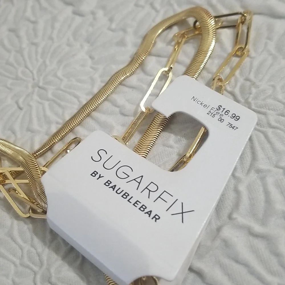 2pc Goldtone Necklaces Sugarfix by Baublebar NWT - Picture 5 of 6